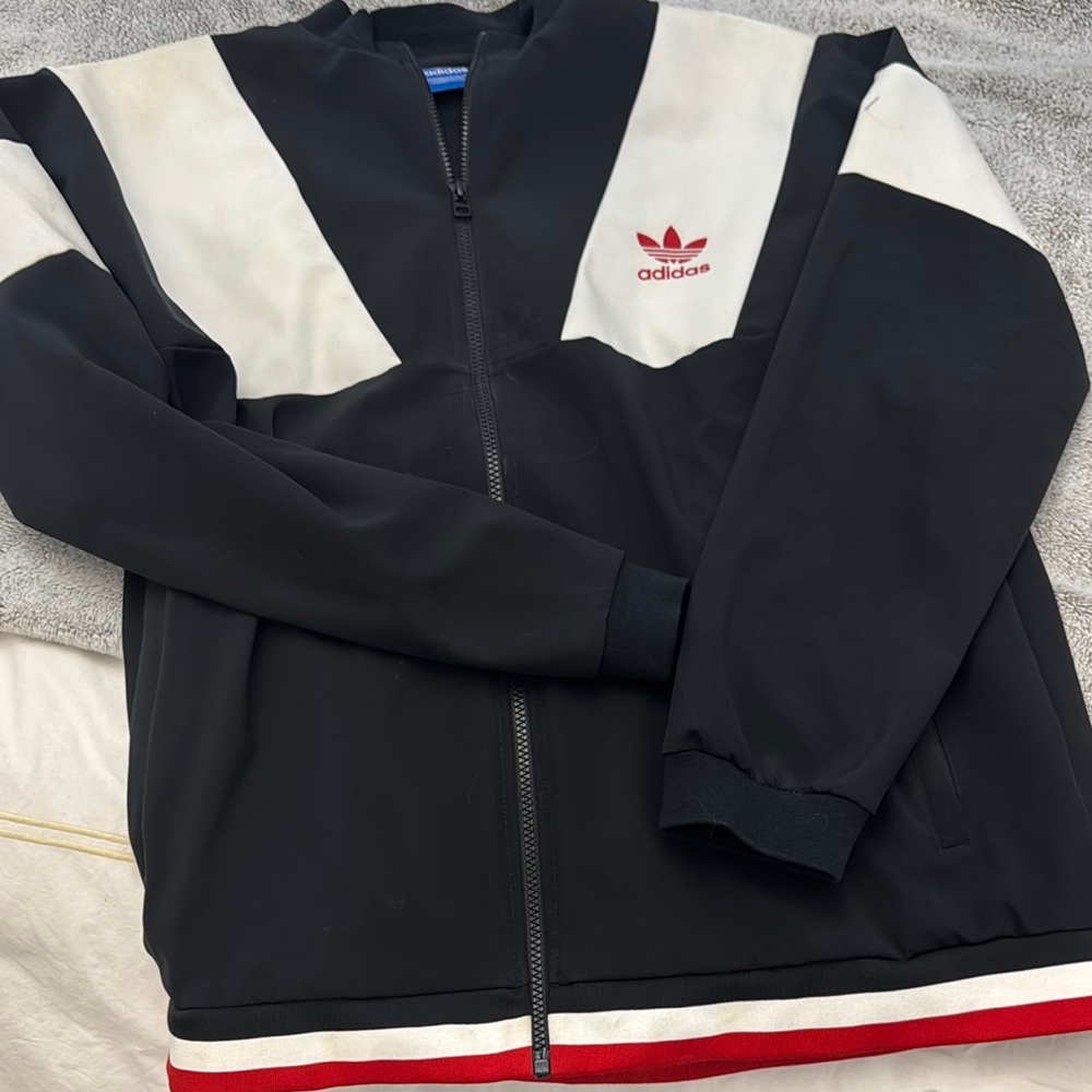 Adidas Black and White Bomber Jacket